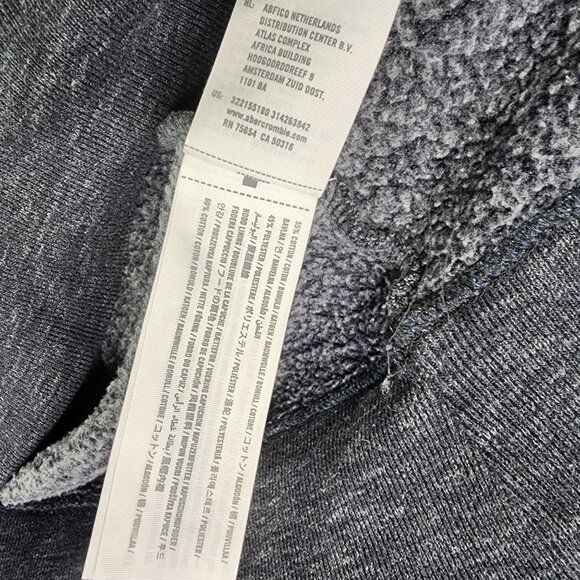 Mens Heather Gray Hollister Drawstring Hooded Sweatshirt Long Sleeve Size XL - Picture 7 of 12